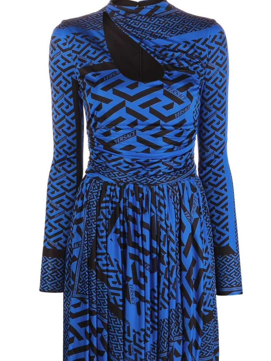 Affordable Women dress long-sleeve Versace Greca-print 0707